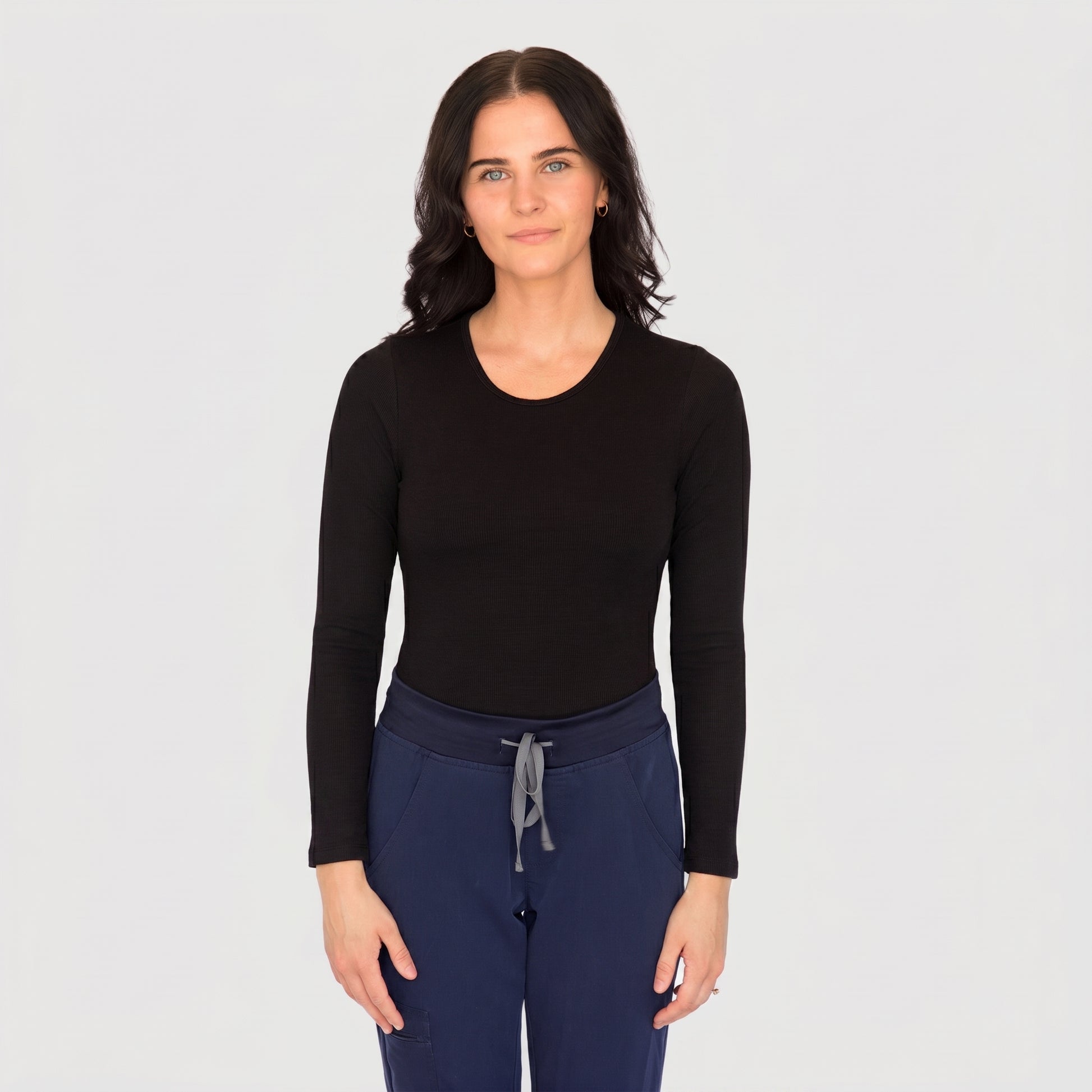 AeroKnit Seamless Underscrub — Black front view