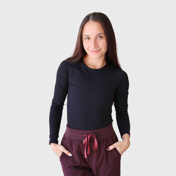 AeroKnit 2.0 Long Sleeve Underscrub in Black, front view