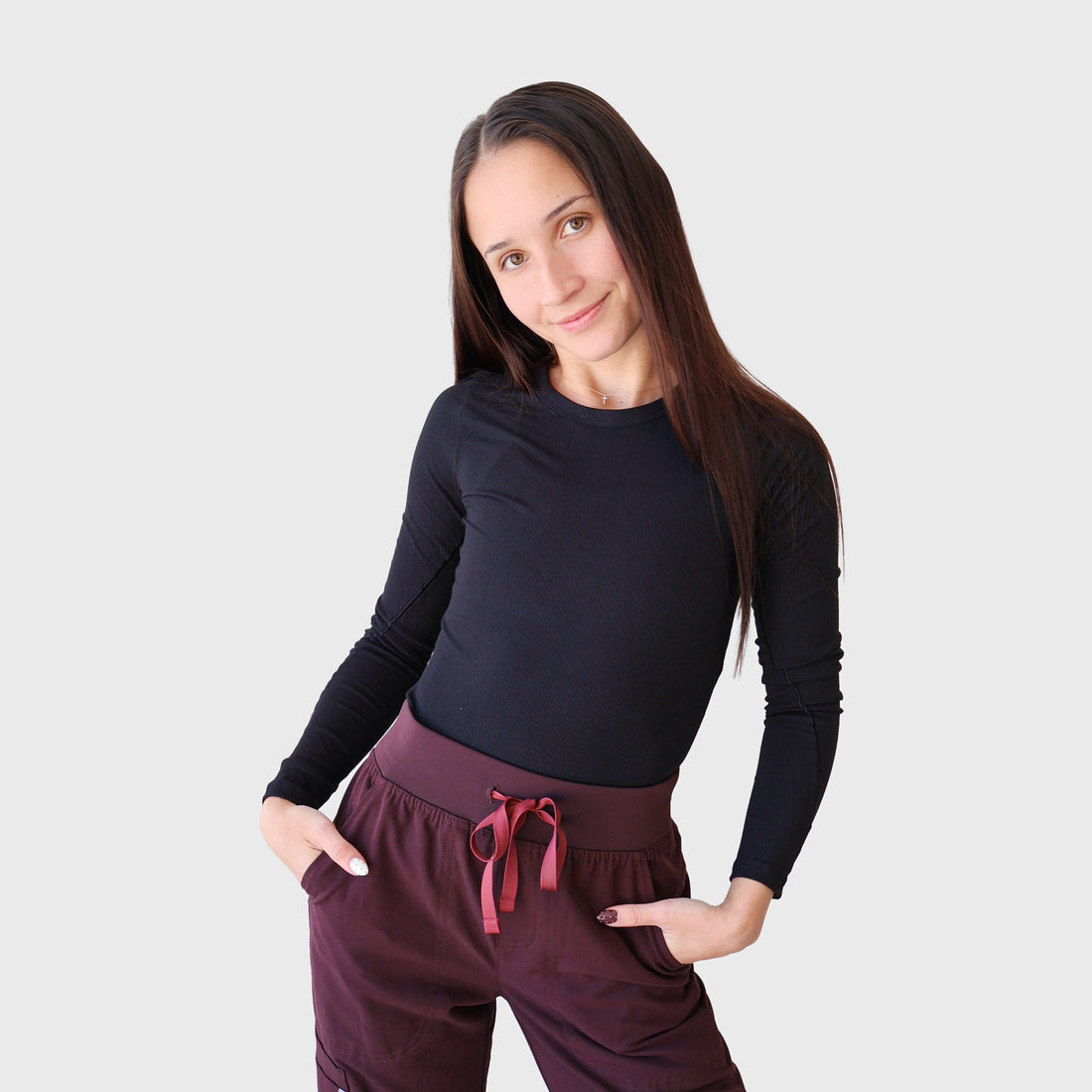 AeroKnit 2.0 Long Sleeve Underscrub in Black, front view