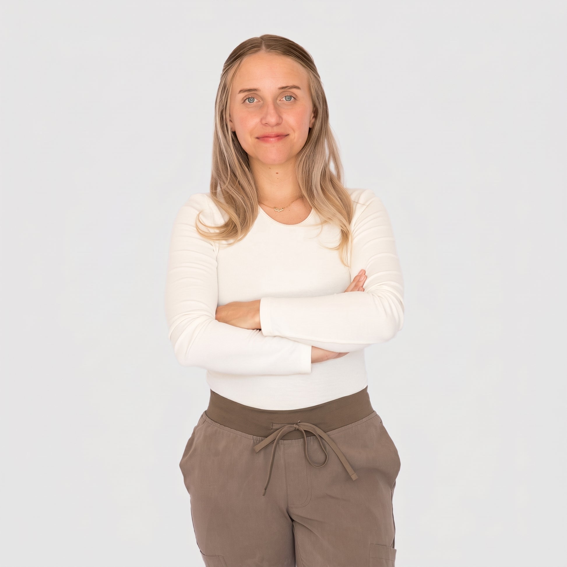 AeroKnit Seamless Underscrub — Cream front view