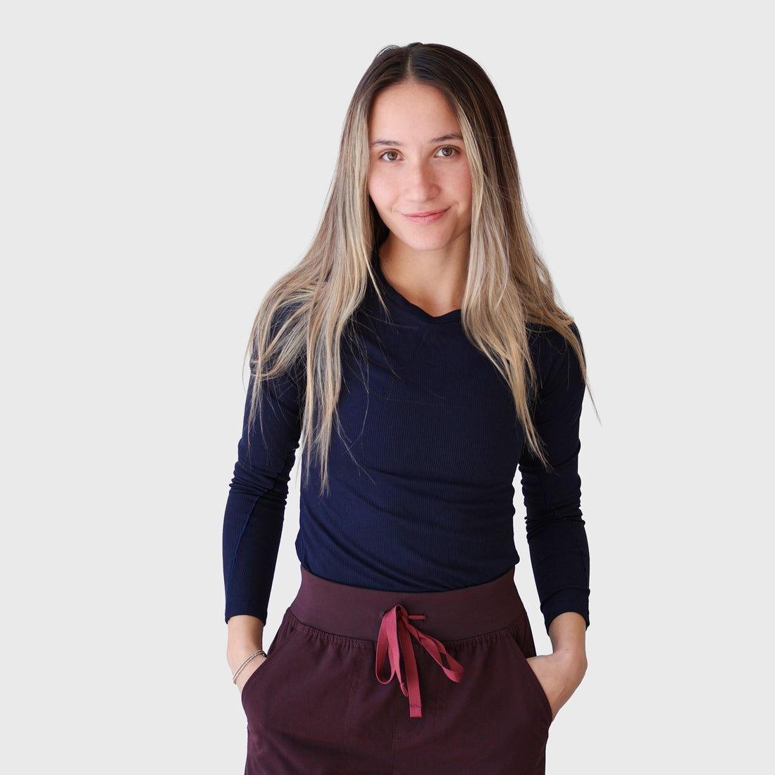 AeroKnit 2.0 Long Sleeve Underscrub in Navy, front view