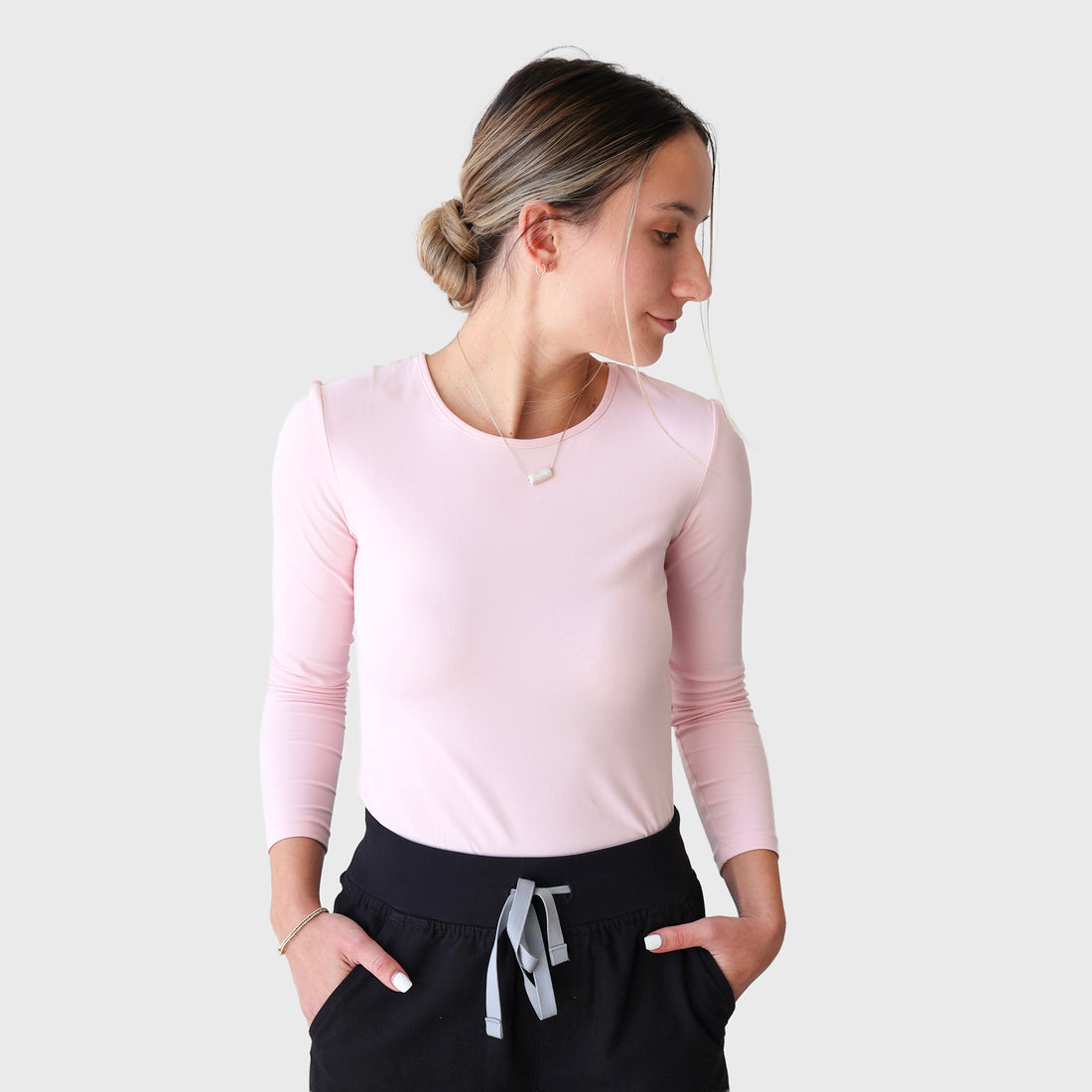 Ala Underscrubs CloudSoft Long Sleeve in Pastel Pink — view 1