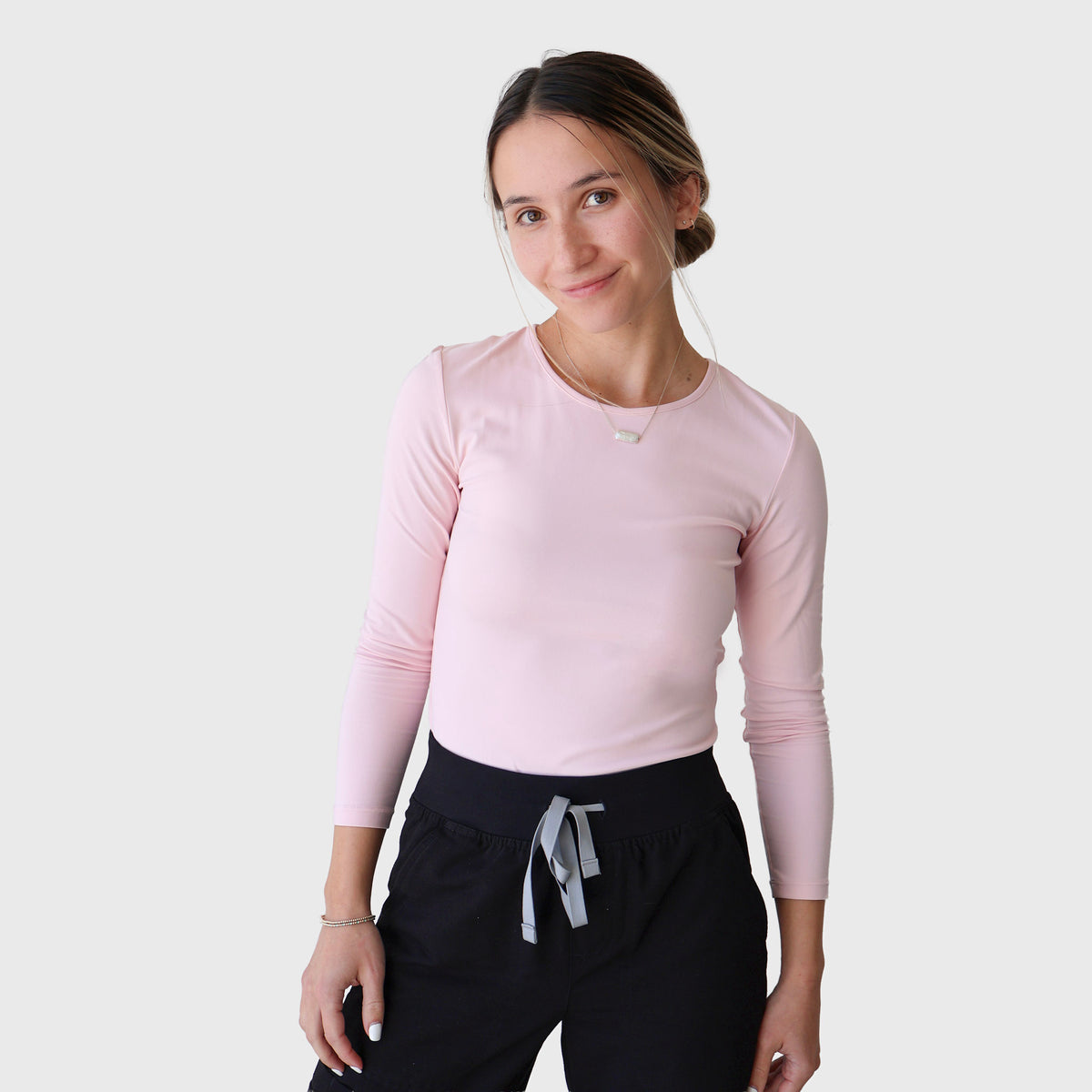 Ala Underscrubs CloudSoft Long Sleeve in Pastel Pink — view 2