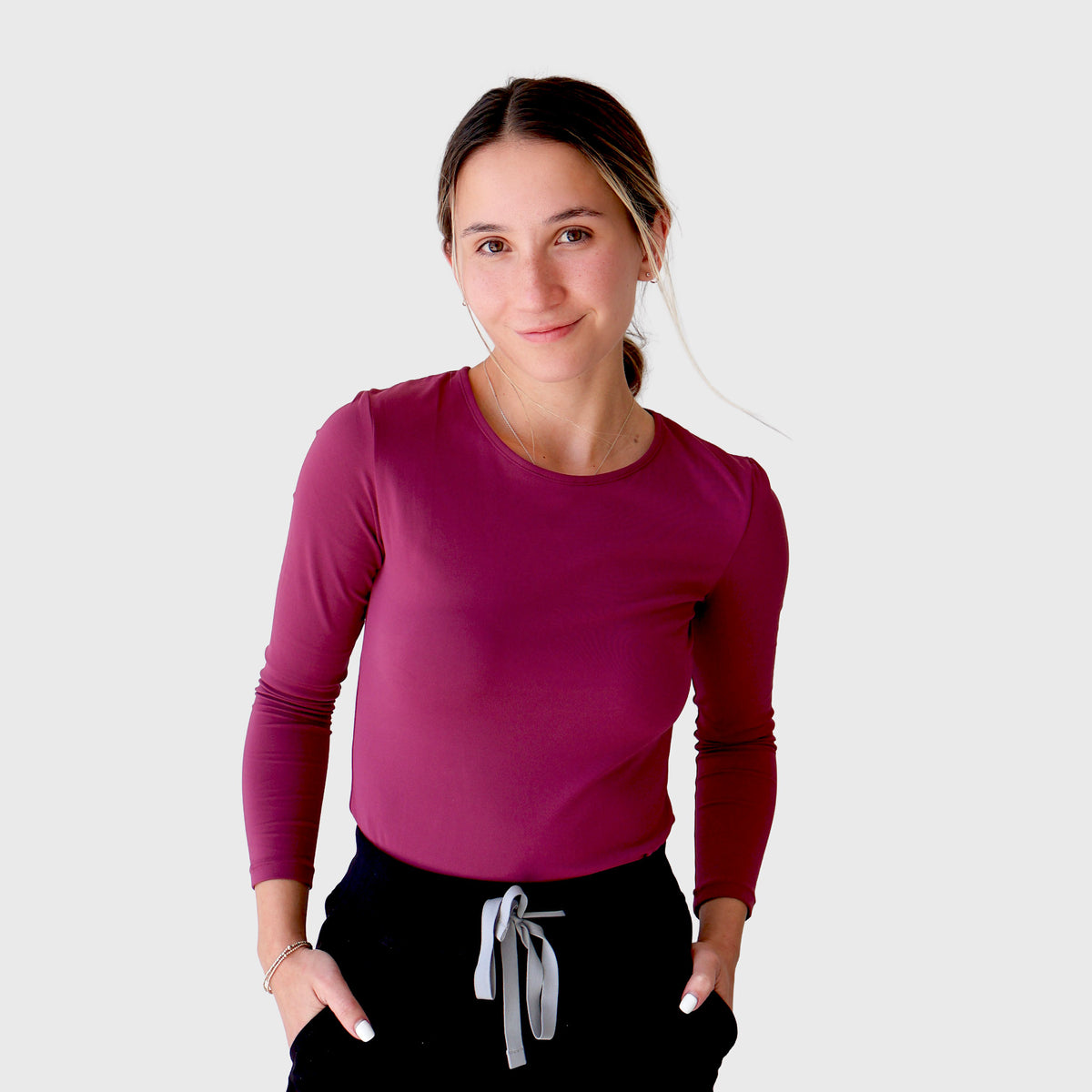 Ala Underscrubs CloudSoft Long Sleeve in Plum — view 1