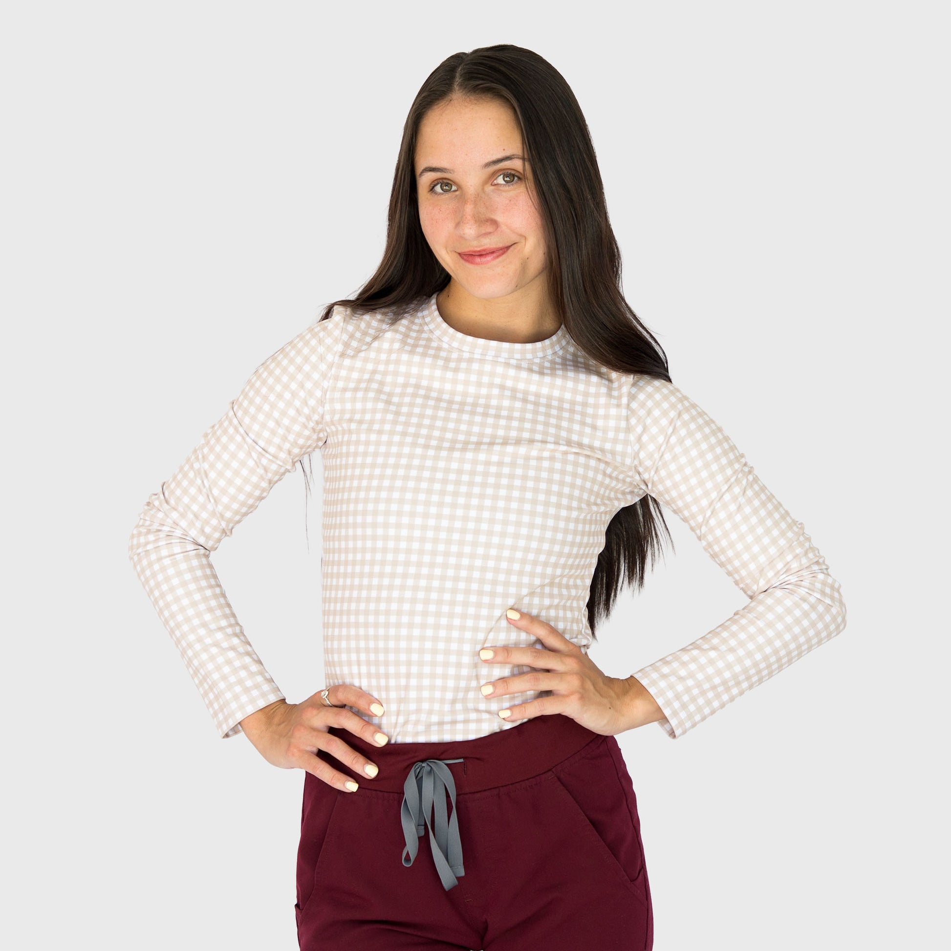Gingham CoreSupport Underscrub on model — back view