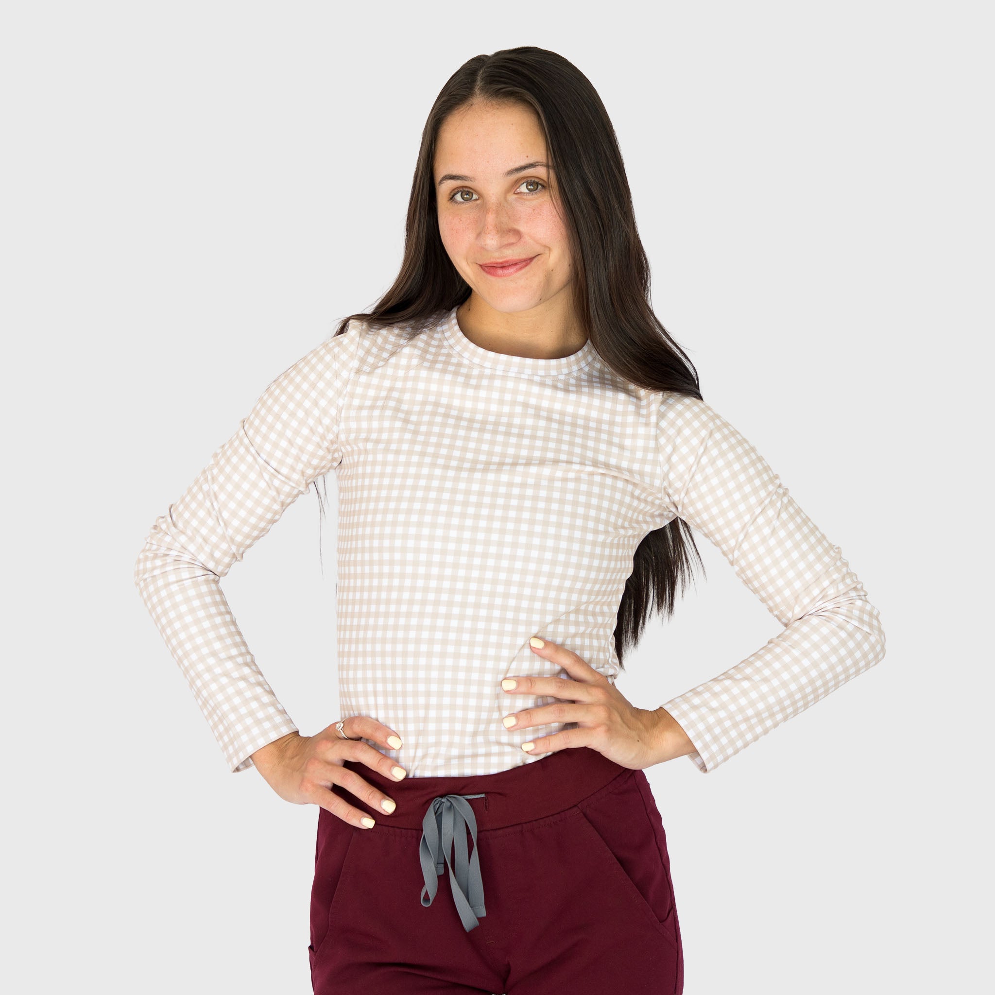 Gingham CoreSupport Underscrub on model — back view