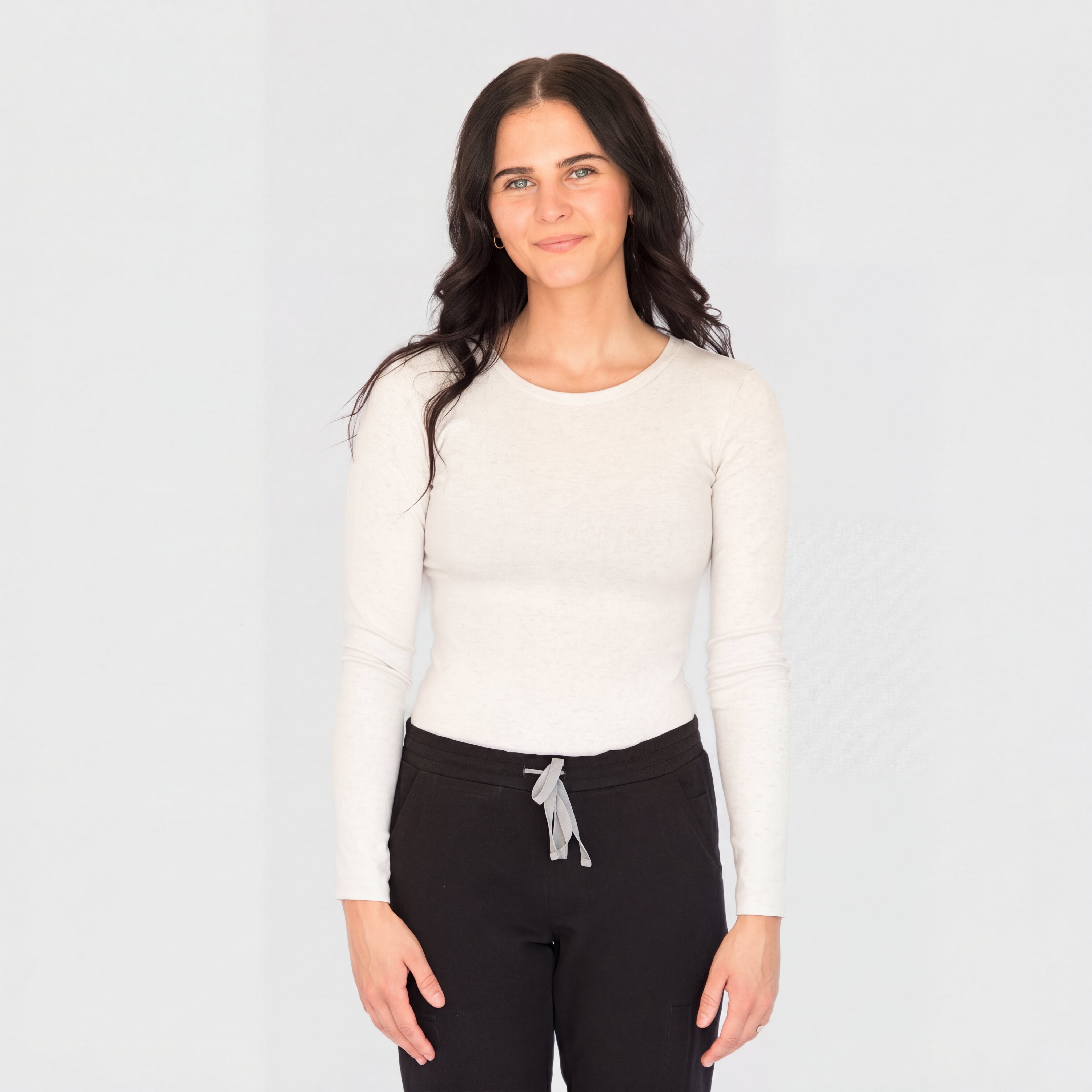ThermoLite Mockneck Underscrub — Heather Grey front view