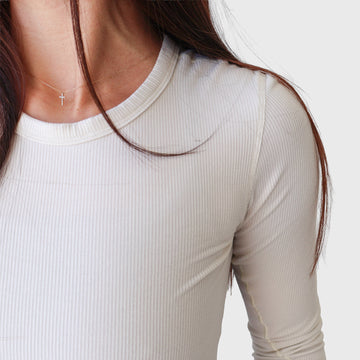 AeroKnit 2.0 in Cream, crew neckline