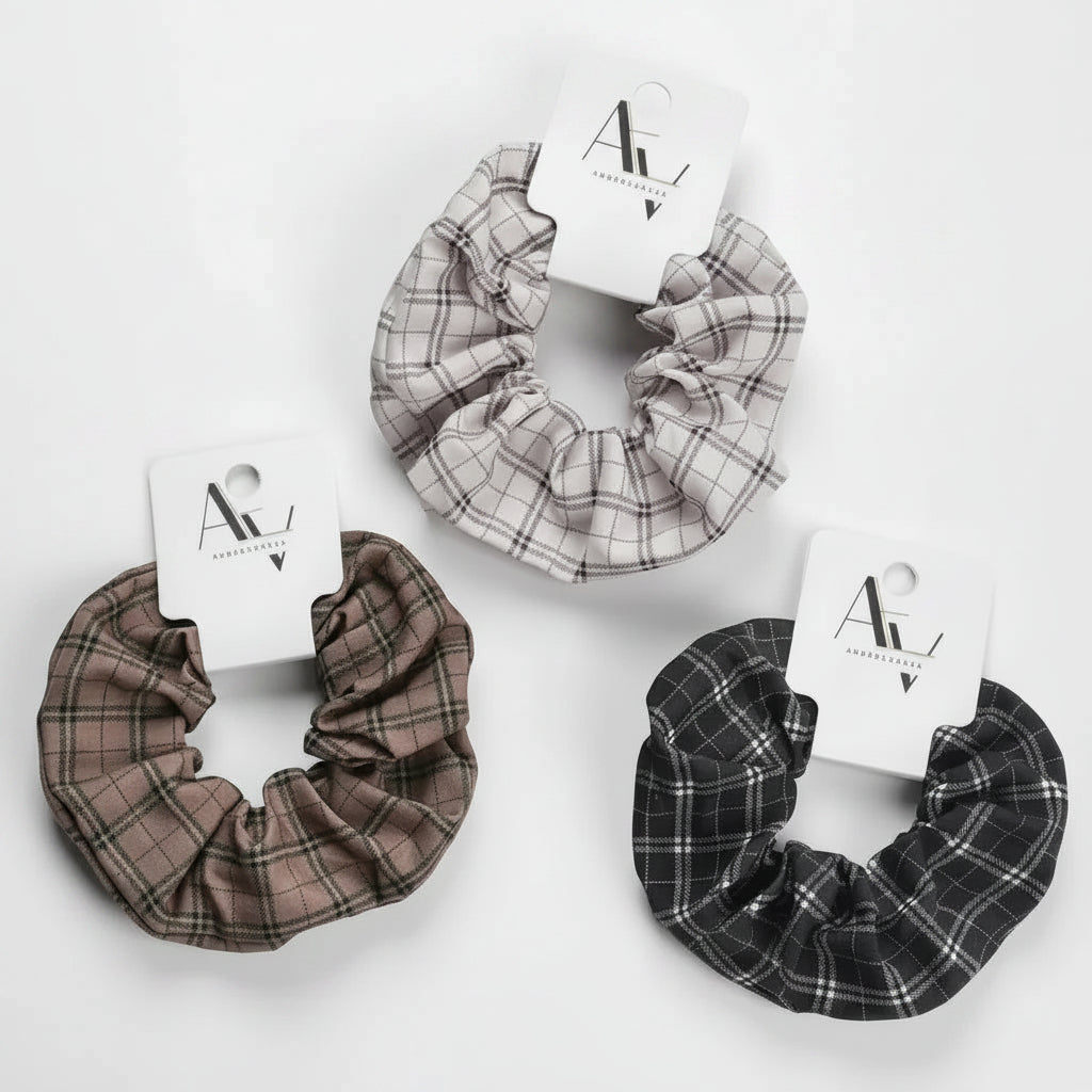 Plaid Scrunchie (3-Pack) — free with $50+ AQ-5 opt-in